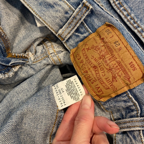 Vintage 501 Button Fly Levi’s Blue Jeans Tag Says W29xL30 Made in USA 92? - Picture 4 of 16